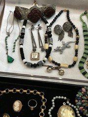 Big Vintage Victorian Deco Eclectic Jewelry Lot Variety Wearable Repurpose