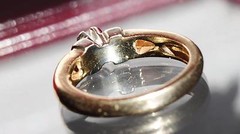 14k multi tone gold ring 0.11ct diamond solitaire engagement 1920’s 4.15g sz5.25