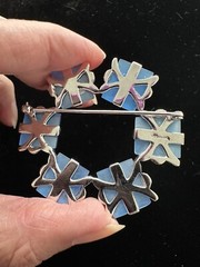Sterling & Blue Lucite Brooch Pin AND Dress Clip Uncas Mfg. Co MCM Deco Design 2