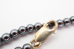 Vintage Sterling Silver 925 Hematite Necklace 18″