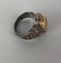 925 Sterling Silver Vintage Cabochon Agate Ring 7.25, Acid Tested