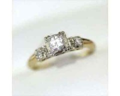 Art Deco Style Vintage Round Cut Lab Created Diamond 14K Gold FN Engagement Ring