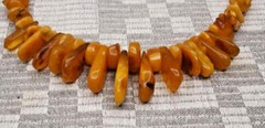 BALTIC HONEY NECKLACE FROM NATURAL AMBER VINTAGE BEAUTIFUL 44gr
