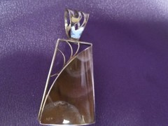 Jay King DTR Large Sterling Silver Open Fretwork Agate Pendant w/ Slide Bale
