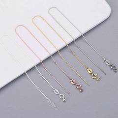 1PC Solid Silver Vermeil Needle Adjustable 0.6mm Wide Box Chain Bracelet FESV57