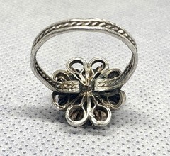 (19) ANTIQUE Historic 1870-1890s Red Coral 800 or 835 Silver size 7.5 Ring (925)
