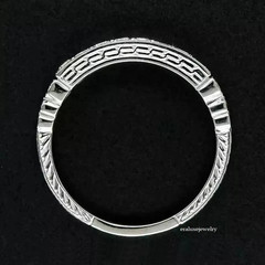 2Ct Art Deco Style Lab Created Diamond Engagement Band 14K White Gold Over Ring