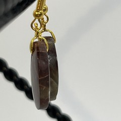 Dramatic Banded Red Lace Agate Earrings Gold-Plated French Wire Natural Gemstone