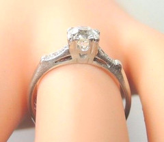 Antique Art Deco Diamond Engagement Platinum Ring Size 6 UK-L1/2 EGL USA