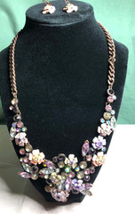 Joan Rivers XXV Classics Collection Necklace Earring Set Enamel Rhinestones
