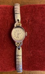 Vintage Benrus Women’s Watch Diamond AccentsStretch Windup RUNS 2490 550 Ladies
