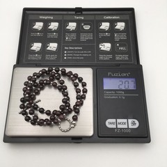 Silver Schark Handmade Sterling Silver & Garnet Toggle Necklace 20″ #98