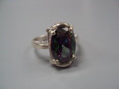 Nice Vintage Women’s ring quartz irradiated silver 925 Ukraine big size 11.25 us