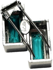 VTG DeLello Green Glass Silver Plate Clip Signed