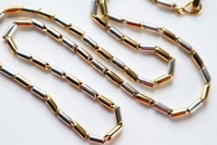 Unique Mexican Designer TANE Sterling Gold Vermeil Heavy Link Chain Necklace 29g