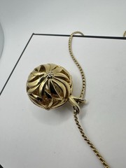 VTG D’ORLAN 1960s GOLD PLATED NECKLACE 36″IN XL Estate Sale Signed Ball Orb Read