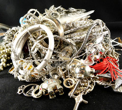 Vintage To Now ALL SILVER TONE Craft/Junk Jewelry Lot 4.12 Redesign DIY Create