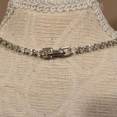 Vintage Lind Rhinestone Bib Necklace Silver Plated Bridal jewelry Glam Jewelry