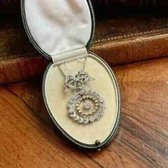 Art Deco Vintage Style 3Ct Lab Created Diamond Wedding 14K White Gold FN Pendant