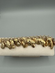 Napier Eugene Bertolli Clam, Oyster & Mussel Shell Gold Tone Charm Bracelet 1980