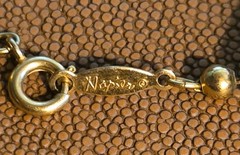 Vintage Napier Victorian Revival Necklace Faux Metal Barrel Beads Gold Tone…