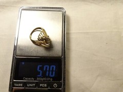 Vintage Unique Mid Century Modern 14 K Gold Diamond Twisted Column Sz 6 Ring RDW