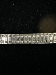 Art Deco Wachenheimer Diamonbar Buckle Sterling Silver Rhinestone Bracelet