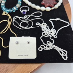Estate Jewelry Asst Lot Of 30 Items Silver- Turquoise-Rings-Necklaces VTG #4 Set