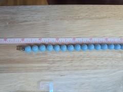 Vintage Robins Egg Blue Glass Bead 25.25″ necklace Hand Knotted Goldtone Clasp
