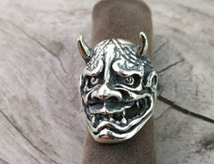 Ring Devil Silver 925 Jewelry Men’s Gothic Mask Sterling Satyr Custom Made Rare