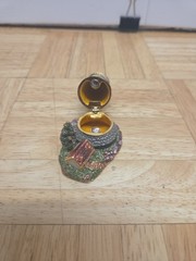 Vintage Bejeweled Enameled Lighthouse Hinged Trinket Box – Magnetic Closure