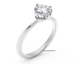 Solitaire Set Brilliant Cut 0.80CT Moissanite 10K White Gold FN Engagement Ring