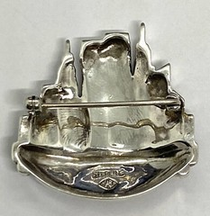 VTG Judith Jack J.J. Sterling Silver Markasite New York Skyscraper Pin Brooch17g