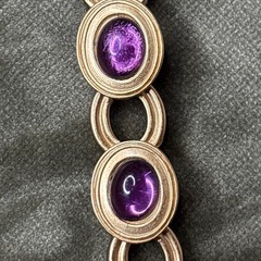 Monet for YSL Vintage Cabochon Necklace Purple Chunky Signed 1980s 16-18” Rare!!