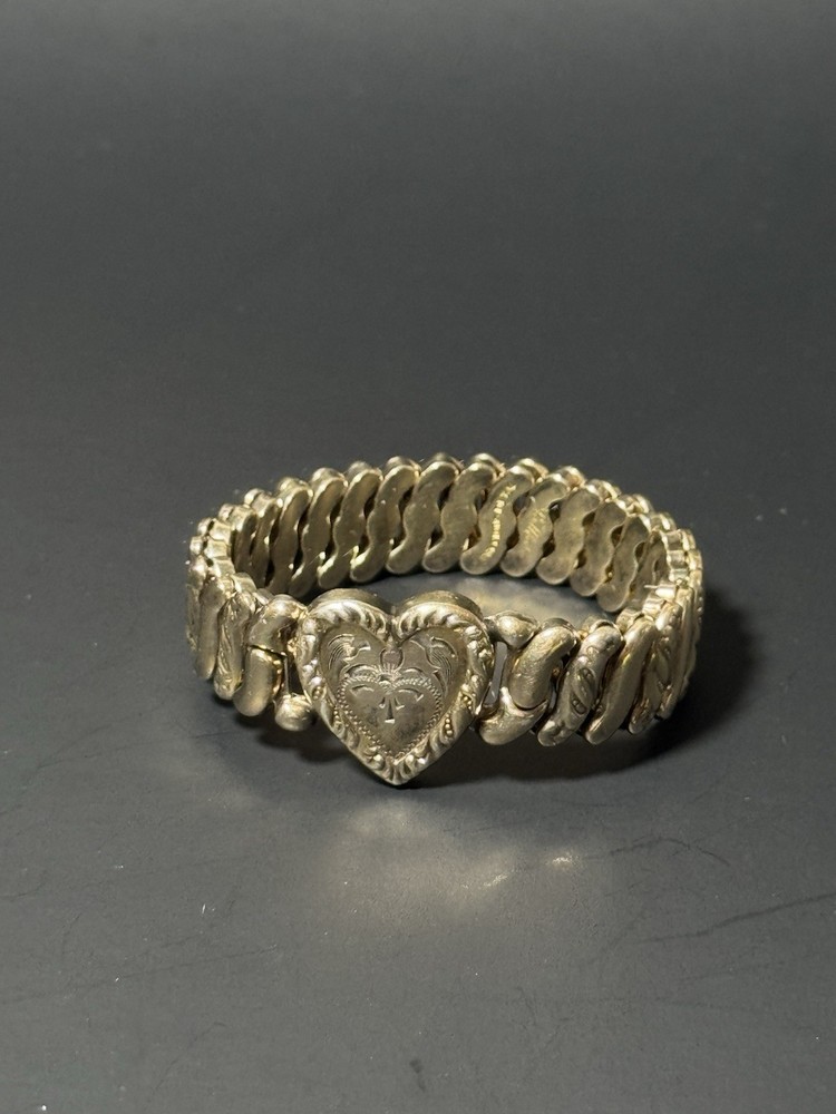 Vintage LaMode Heart Precious Metal Bracelet Possibly Gold Filled