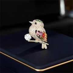 Sparkling Magpie Bird Brooch Pin-Rhinestone Crystal Jewelry Women Dress/Coat Lot