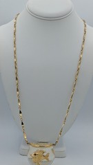 Vintage CASTLECLIFF Lucite Fish Bowl Pendant Necklace Clear Resin Fishbowl