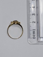 Vintage Genuine Sapphire & Simulated Diamond Trilogy Engagement Ring Size 7