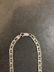 Vintage Sterling Silver 925 Italy Anchor Mariner Link Bracelet 9.5”