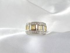 Victoria Wieck Sterling Silver 925 Channel Set Yellow CZ Ring Size 8