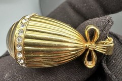 Joan Rivers Vintage Gold Tone Working Quartz Watch Pendant Necklace Bow 30″