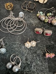 Lot of 70+ Pairs Vintage To Modern Earrings Pierced Clip-On Stud Loop