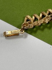Vintage Trifari Gold Tone Choker Necklace Link Brush & Shiny Gold Elegant