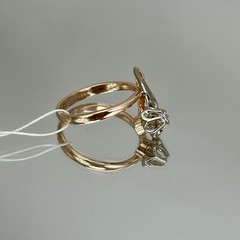 Vintage Original Natural Diamond Rose & White Gold Ring 583 14K Kyiv 1985 3,32 g