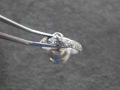 Bell Dangling in Ornate Circle Vintage Sterling Silver Bracelet Charm Pendant