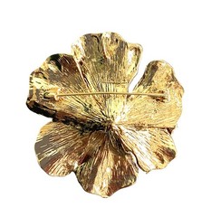 ENAMELED FLOWER PENDANT/BROOCH! Ravishing Burgundy Red & Clear Crystal Stones.
