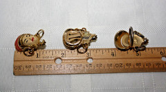 Vintage Unsigned SELRO Selini Asian Princess Face Earrings Ring Set