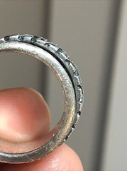 24. Vintage Celtic Sterling Silver 925 Patterned Spinner Band Ring 10g, 7s