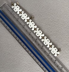 VNTG Monet White Resin Scroll Design 7.5 Inch Panel Bracelet w/ Safety Chain*