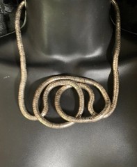 Vtg Bendable Coil Necklace Formable Silver Tone Snake Coil Continuous Strand